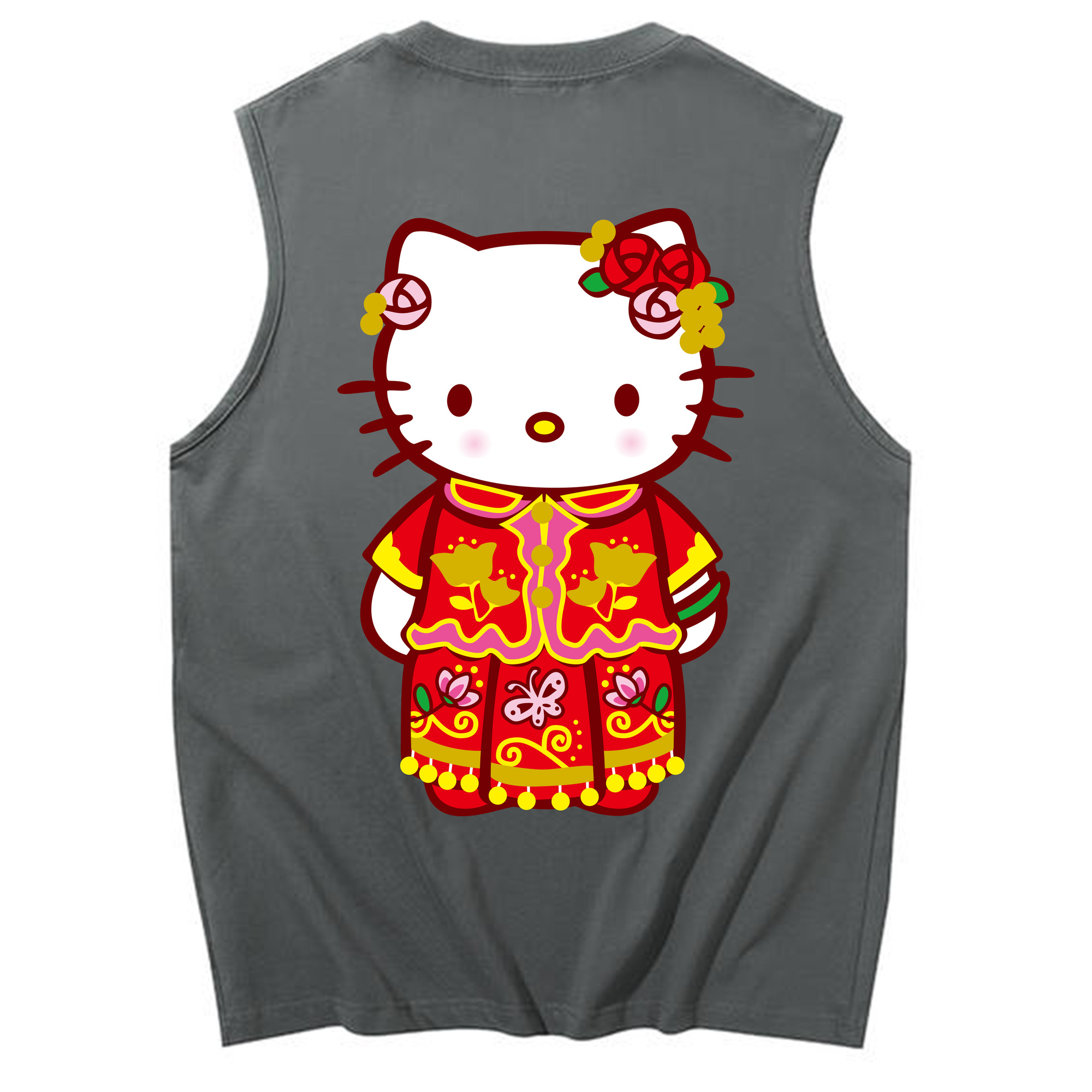 （画像用） Hello Kitty ハローキティ コットン100％タンクトップ（背面プリント）
